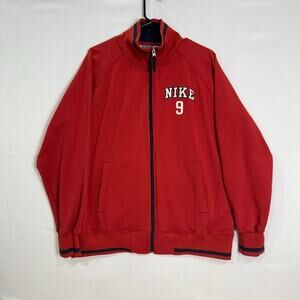 Nike Red Full Zip Track Jacket #9 Embroidered Men’s‎ L Y2K Retro